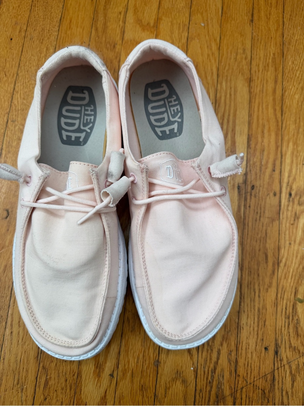 Hey Dude Kids Light Pink Canvas Slip-On Sneakers